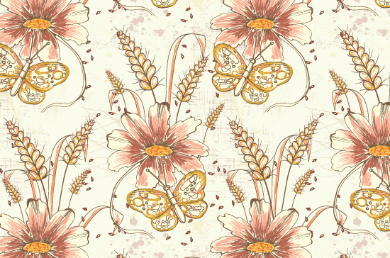 Seamless Patterns Vector Pack 68 - Flowers 6