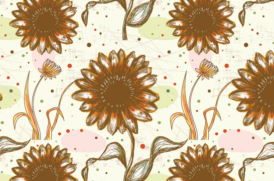 Seamless Patterns Vector Pack 68 - Flowers 3
