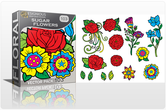 Floral Vector Pack 103 - Sugar Flowers 1