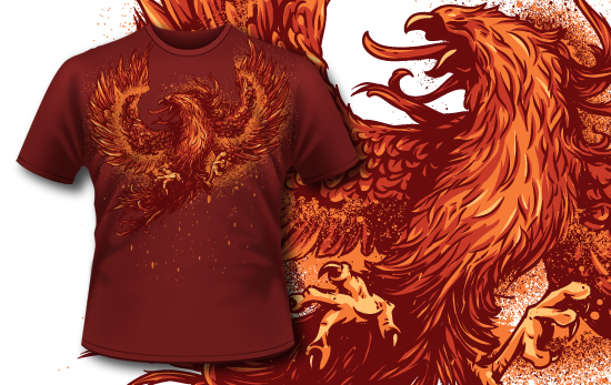 Fiery phoenix T-shirt Design 421 1