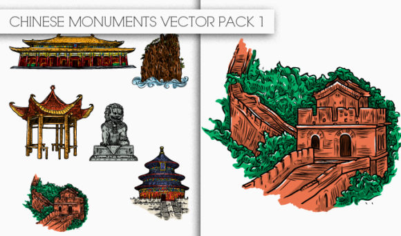 Chinese Monuments Vector Pack 1 1