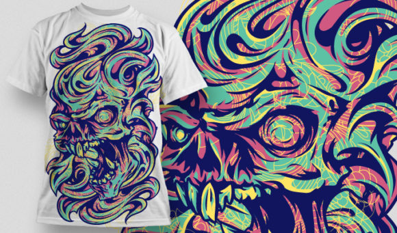 Colorful skull T-shirt Design 458 1