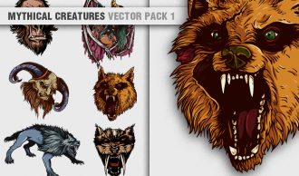 vector mythical creatures with succubus, satyr, adjule, bladenboro, Bigfoot and the beast of Gévaudan