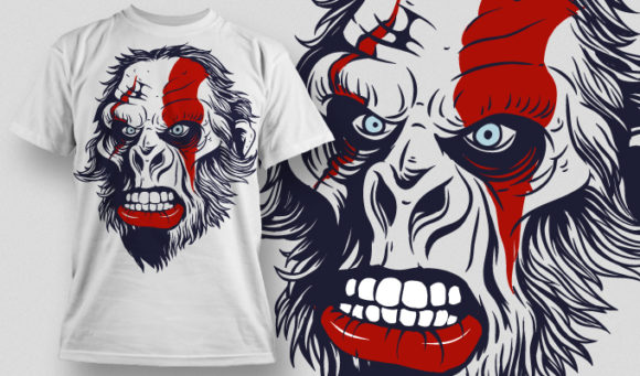 Angry gorilla T-shirt Design 473 1