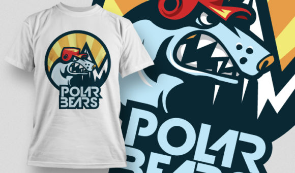 Polar bear mascot T-shirt Design 501 1
