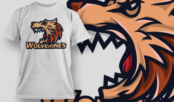Wolverine mascot T-shirt Design 504 1