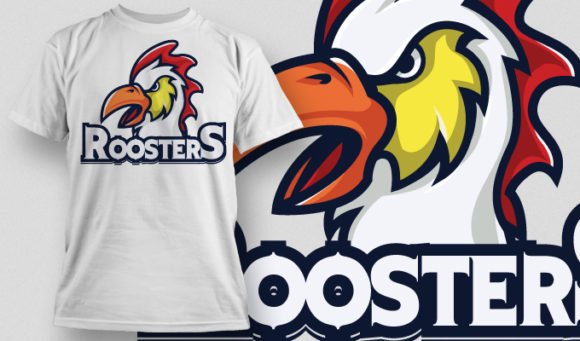 Rooster sports mascot T-shirt Design 508 1