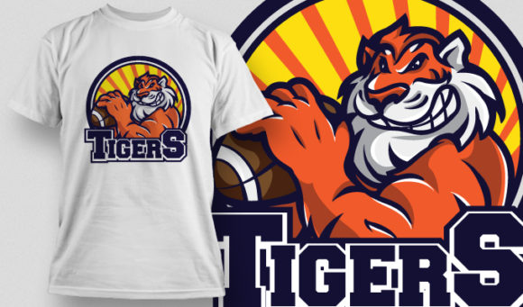 Tiger mascot T-shirt Design 509 1