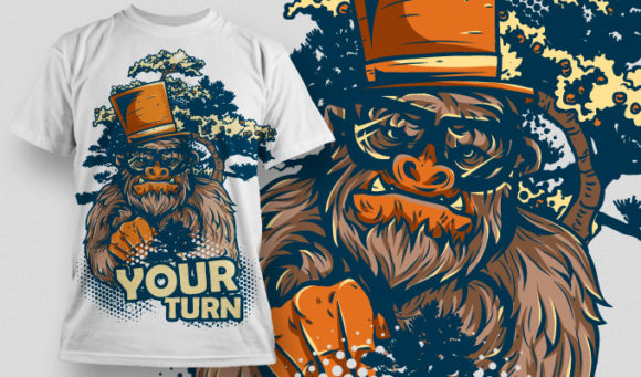 Gentleman gorilla T-shirt Design 523 1