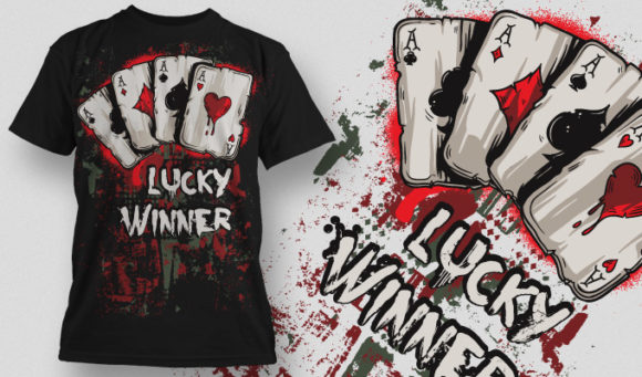 4 aces poker hand T-shirt Design 529 1