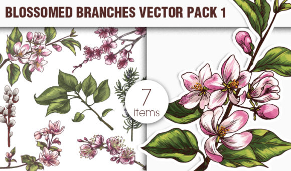 Blossomed Branches Vector Pack 1 1