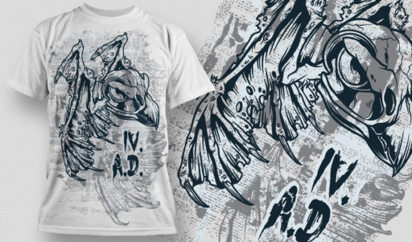Ripped bat wings and grunges T-shirt Design 533 1