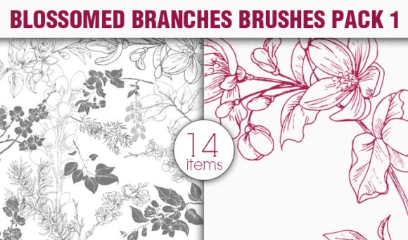 Blossomed Branches Brushes Pack 1 1