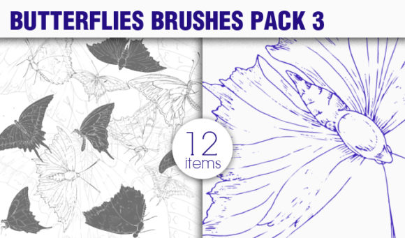 Butterflies Brushes Pack 3 1
