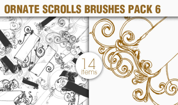 Scrolls Brushes Pack 6   Ornate Scrolls 1