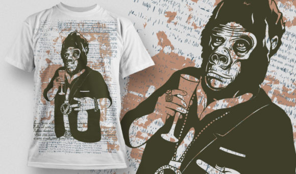 Gangster gorilla T-shirt Design 550 1