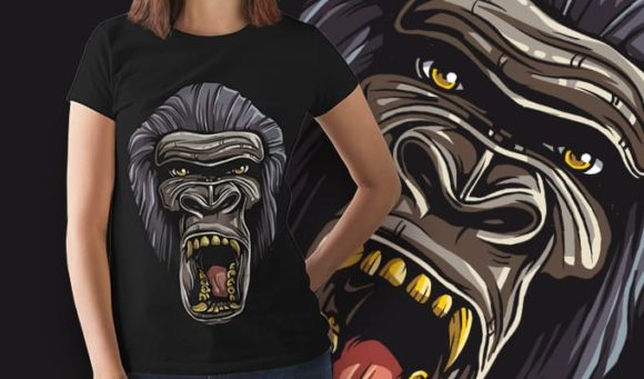 Free Gorilla T-shirt Design 1