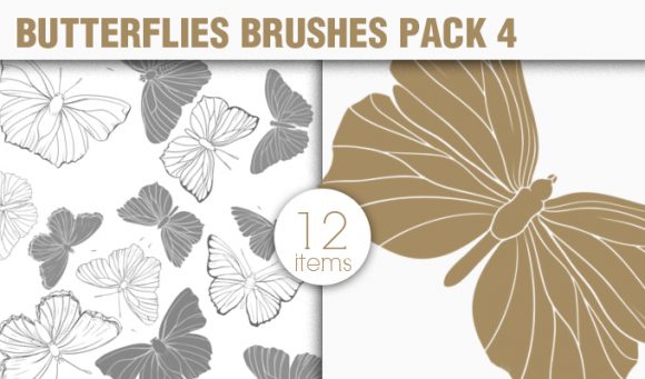 Butterflies Brushes Pack 4 1