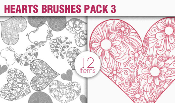 Hearts Brushes Pack 3 1