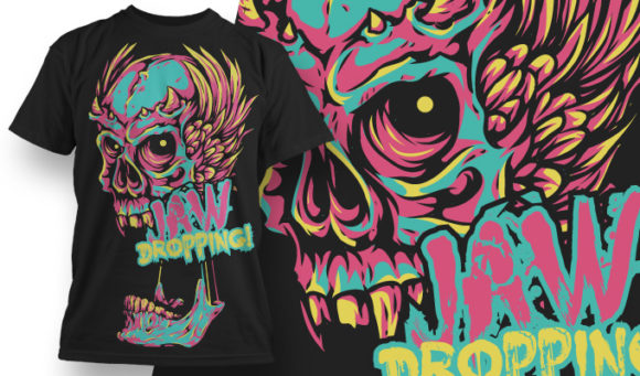 Jaw-dropping colorful skull T-shirt Design 561 1