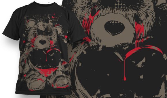 Crying teddy bear T-shirt Design 564 1