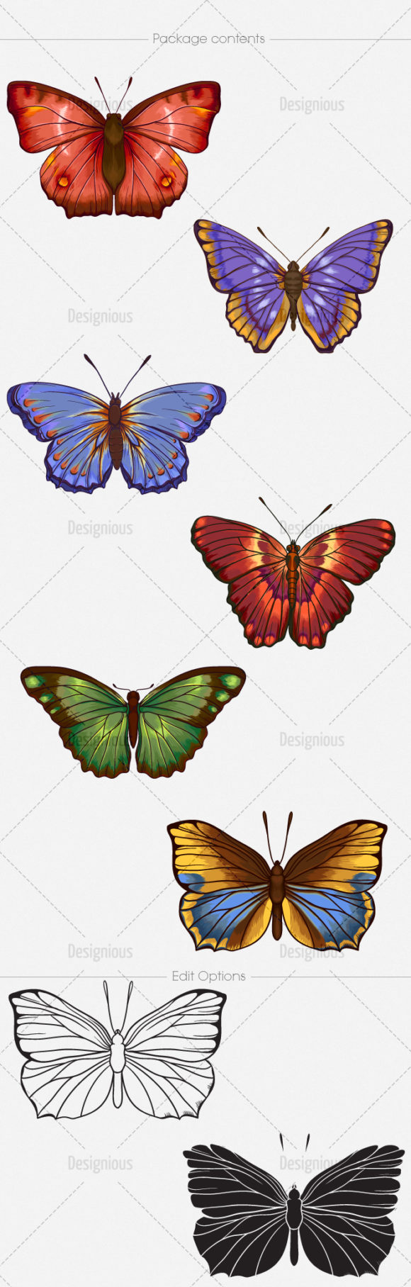Butterflies Vector Pack 6 2