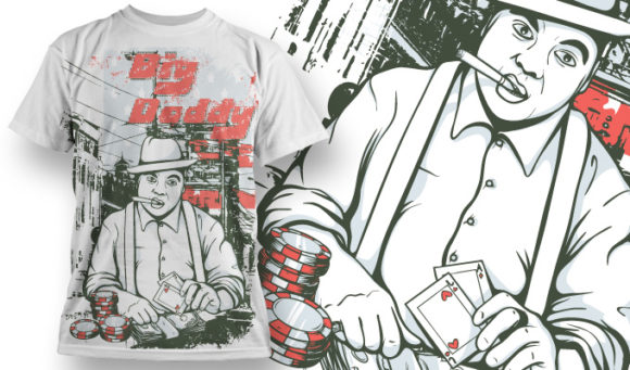 Gambling gangster T-shirt Design 587 1