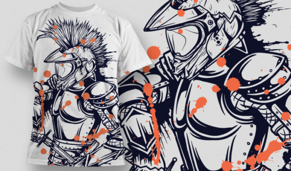 Punk biker knight T-shirt Design 598 1
