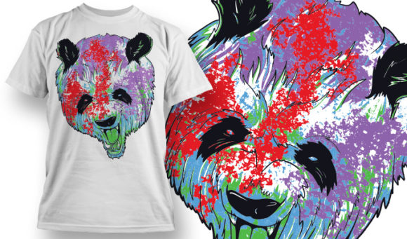Colored panda T-shirt Design 607 1