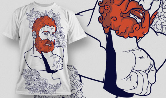 Mythical deity and his powerful punch T-shirt Design 615 1