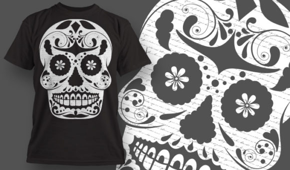 Sugar skull T-shirt Design 620 1