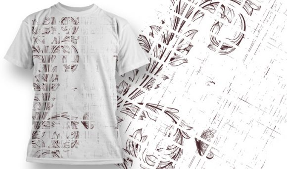 Checkboard pattern and a floral design T-shirt Design 626 1