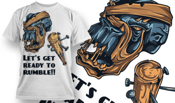 Scarry skull that's ready to rubmle T-shirt Design 646 1