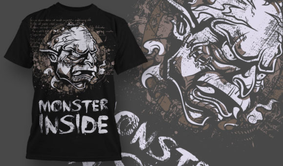 Monster inside T-shirt Design 649 1