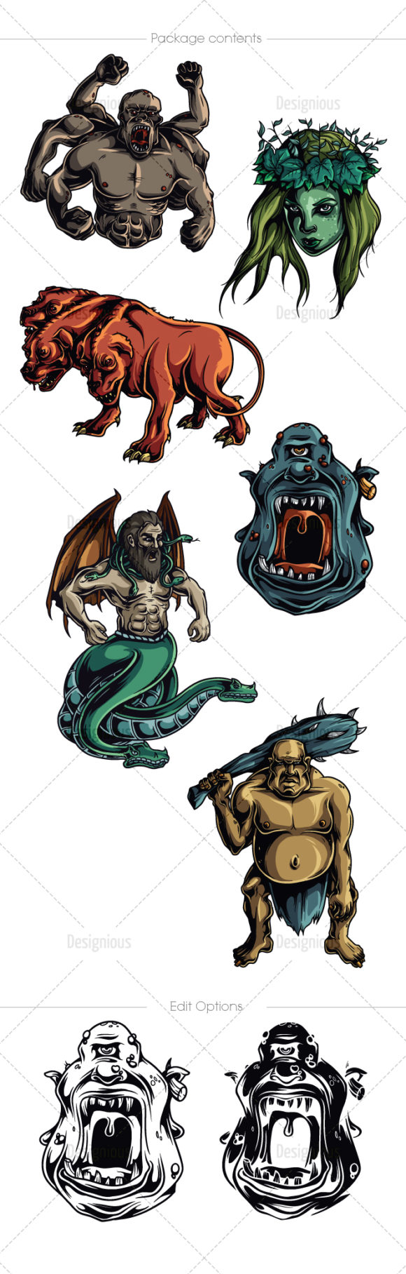 Greek Mythological Creatures Vector Pack 1 2