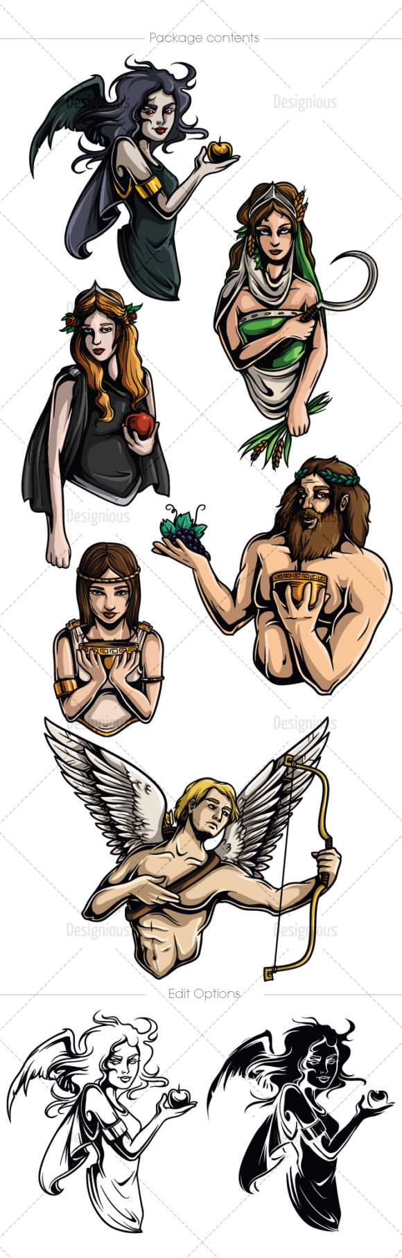 Greek Mythological Other Gods Vector Pack 1 2