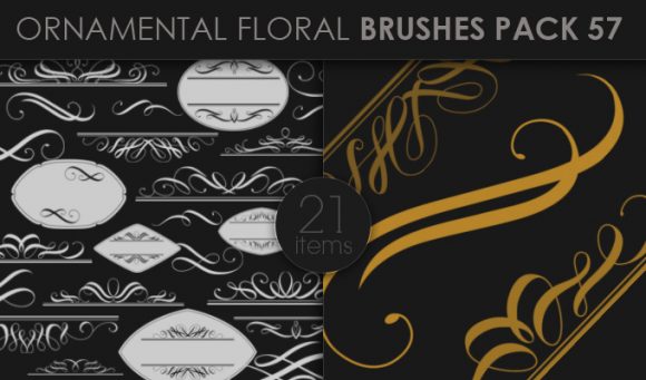 Ornamental Floral Brushes Pack 57 1