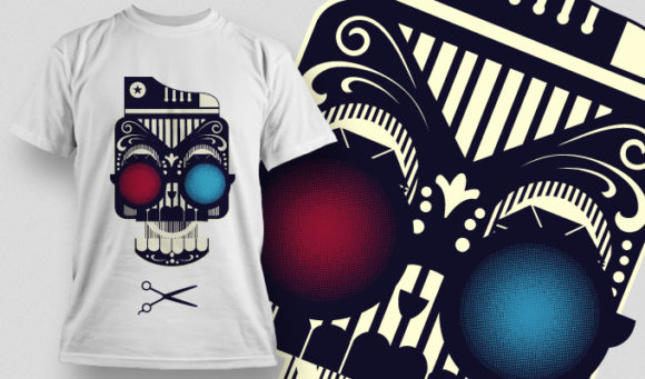 Piano inspired skull T-shirt Design 677 1