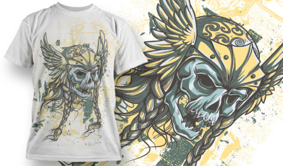 Detailed skull T-shirt Design 685 2