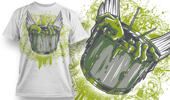Monster that's coming out a drum set T-shirt Design 688 1