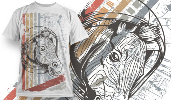Zebra wearing an astronaut helmet T-shirt Design 701 1