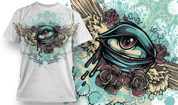 Eye on wings T-shirt Design 702 1