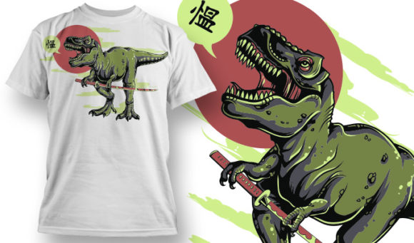 Badass dinosaur T-shirt Design 723 1