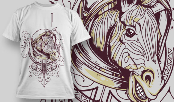 Happy zebra T-shirt Design 733 1