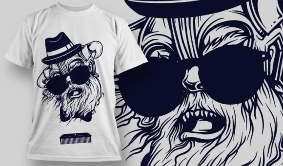 Gangster hairy monster T-shirt Design 736 1