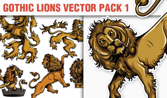 Gothic Lions Vector Pack 1 1
