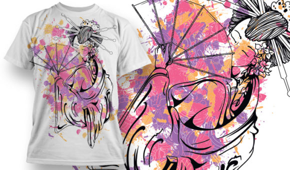 Sexy geisha T-shirt Design 741 1