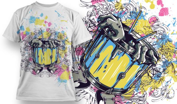 Monster contained in a drum T-shirt Design 742 1