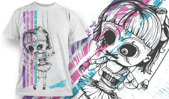 Scary doll T-shirt Design 780 1