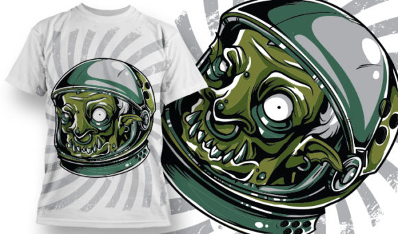 Astronaut monster T-shirt Design 787 1